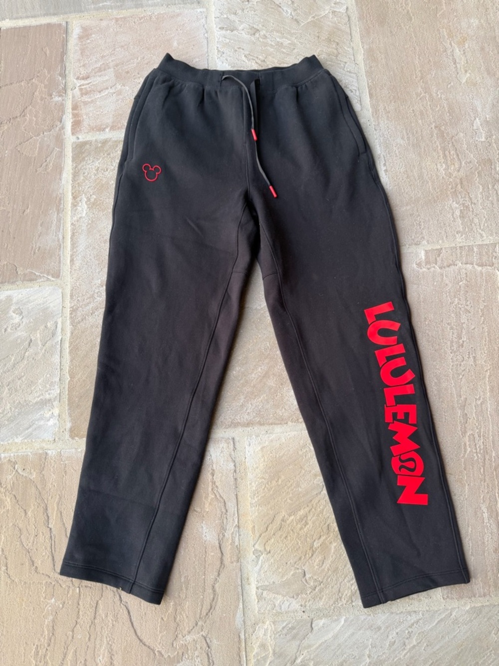 Disney x Lululemon Black Joggers with Subtle Logo Tag